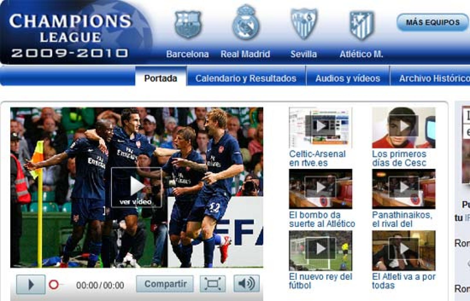 La Champions en rtve.es - Champions League | Ver