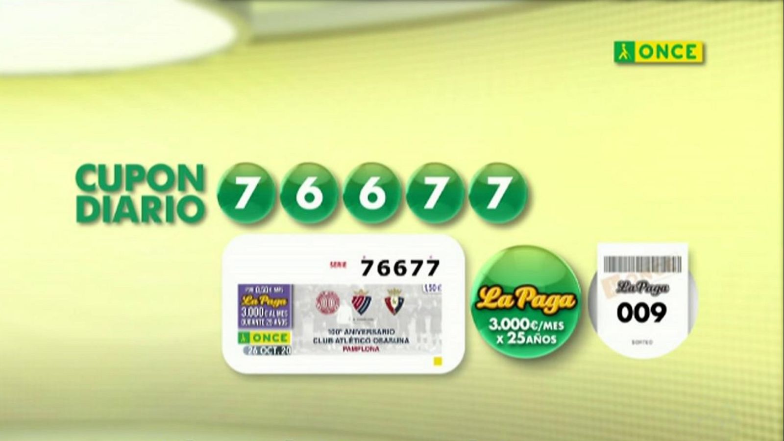 Sorteo ONCE - 26/10/20 - ver ahora