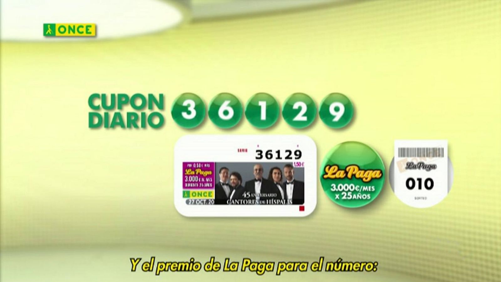 Sorteo ONCE - 27/10/20 - ver ahora