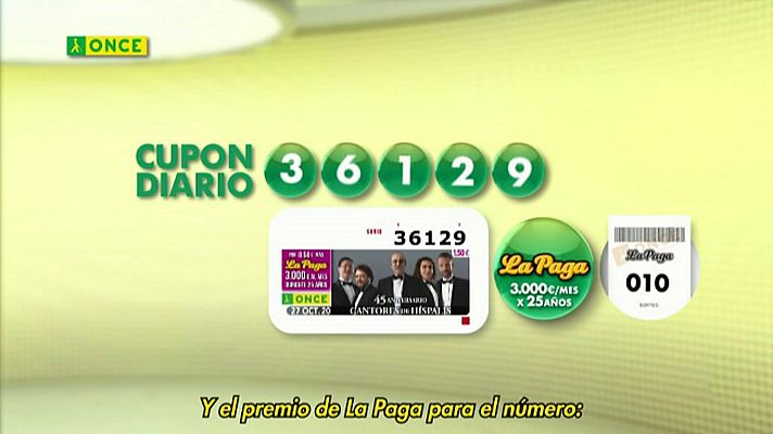 Sorteos ONCE - Sorteo ONCE - 27/10/20