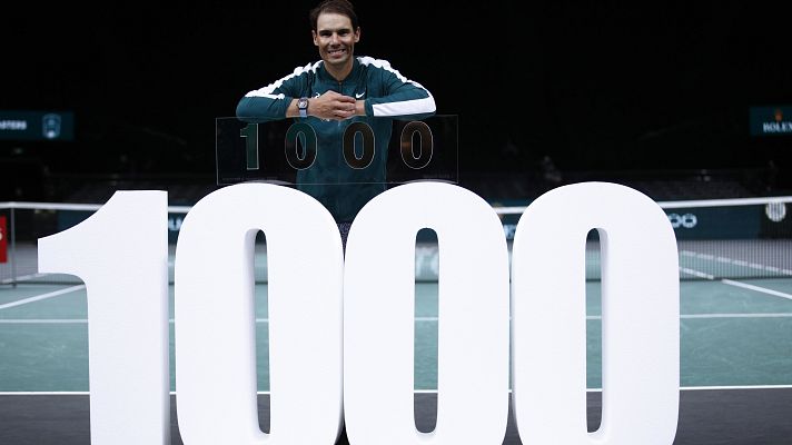 Telediario 1 - Nadal entra en el selecto club de las 1.000 victorias
