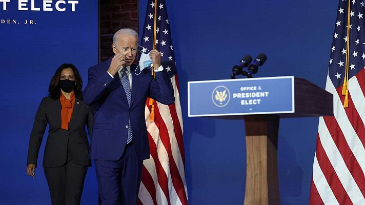 Telediario 1 - Biden presente su estrategia contra la pandemia: "Se lo suplico, lleven la mascarilla"