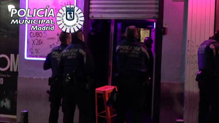 Telediario 1 - La Policía ha intervenido más de 700 fiestas ilegales en Madrid durante los dos últimos puentes