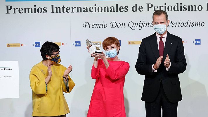 Telediario 1 - Los proyectos de RTVE 'Mil Mujeres Asesinadas' y 'Nosotrxs Somos', galardonados en los Premios Internacionales de Periodismo Rey de España