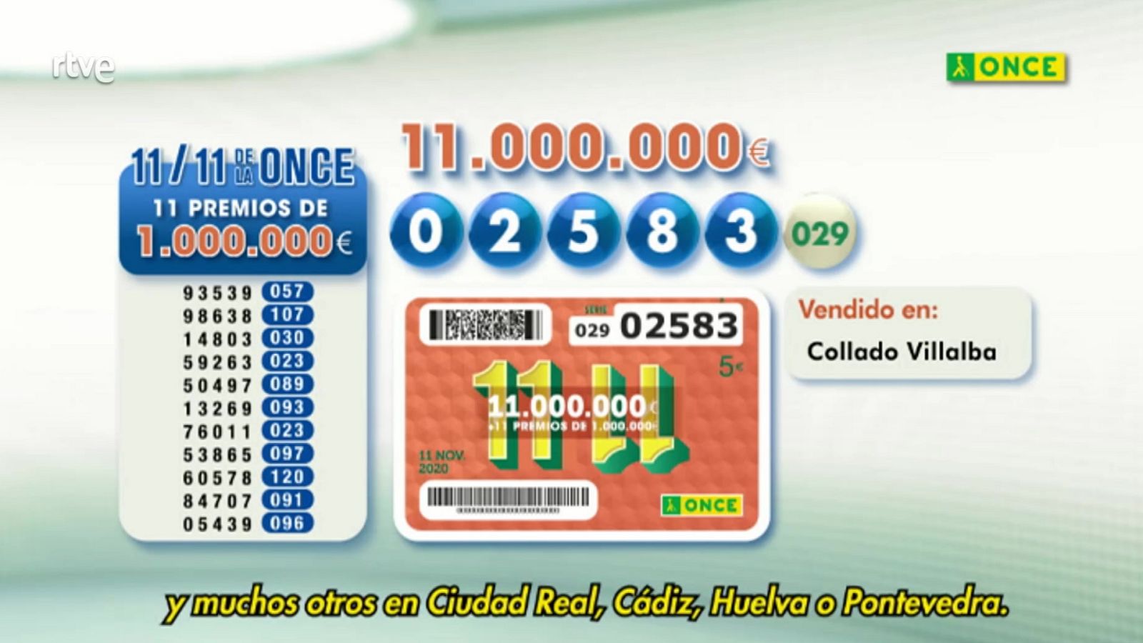 Sorteo ONCE - 11/11/20 - ver ahora