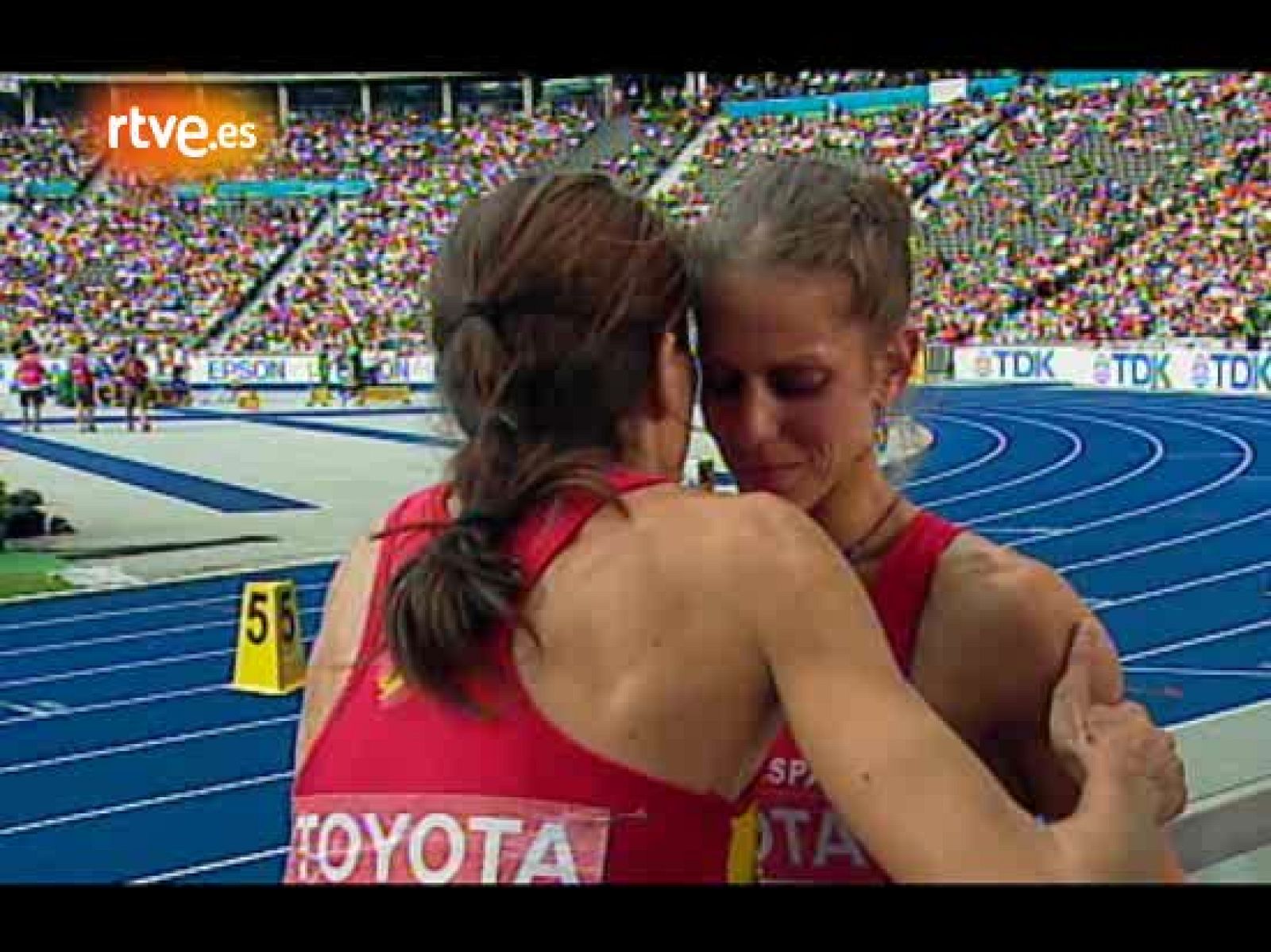 Primeras palabras de Natalia Rodríguez después de cruzar la meta. La atleta española era cauta antes de conocer la decisión de los jueces.