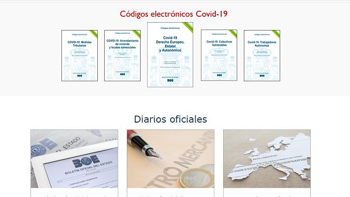 Telediario 1 - La pandemia pone a prueba al BOE, que sale puntual con toda su plantilla teletrabajando