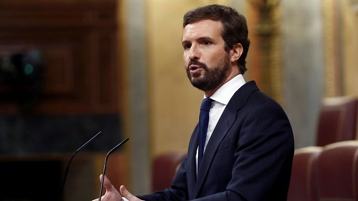  - Casado tacha de "infame" el apoyo de Bildu al Gobierno y Sánchez le reprocha una estrategia "trumpista"