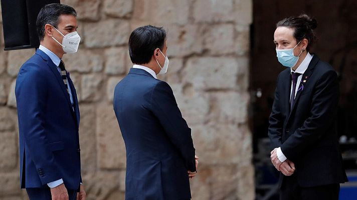 Telediario 1 - Iglesias reconoce "tensiones" dentro del Gobierno pero resalta la "confianza mutua" con Sánchez