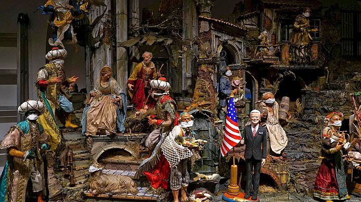 Telediario 1 - Los belenes de Nápoles, sin visitantes por la COVID-19