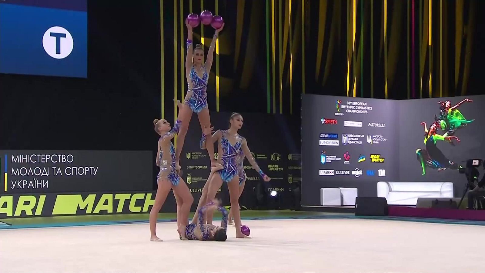Gimnasia rítmica - Campeonato de Europa. Final conjuntos 5 pelotas, desde Kiev - ver ahora
