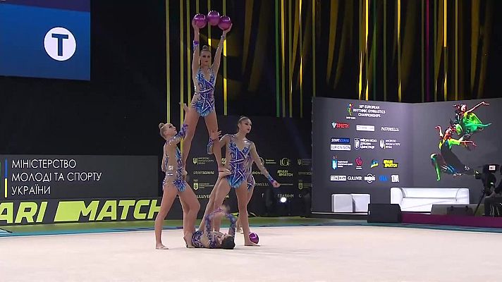Gimnasia rítmica - Campeonato de Europa. Final conjuntos 5 pelotas