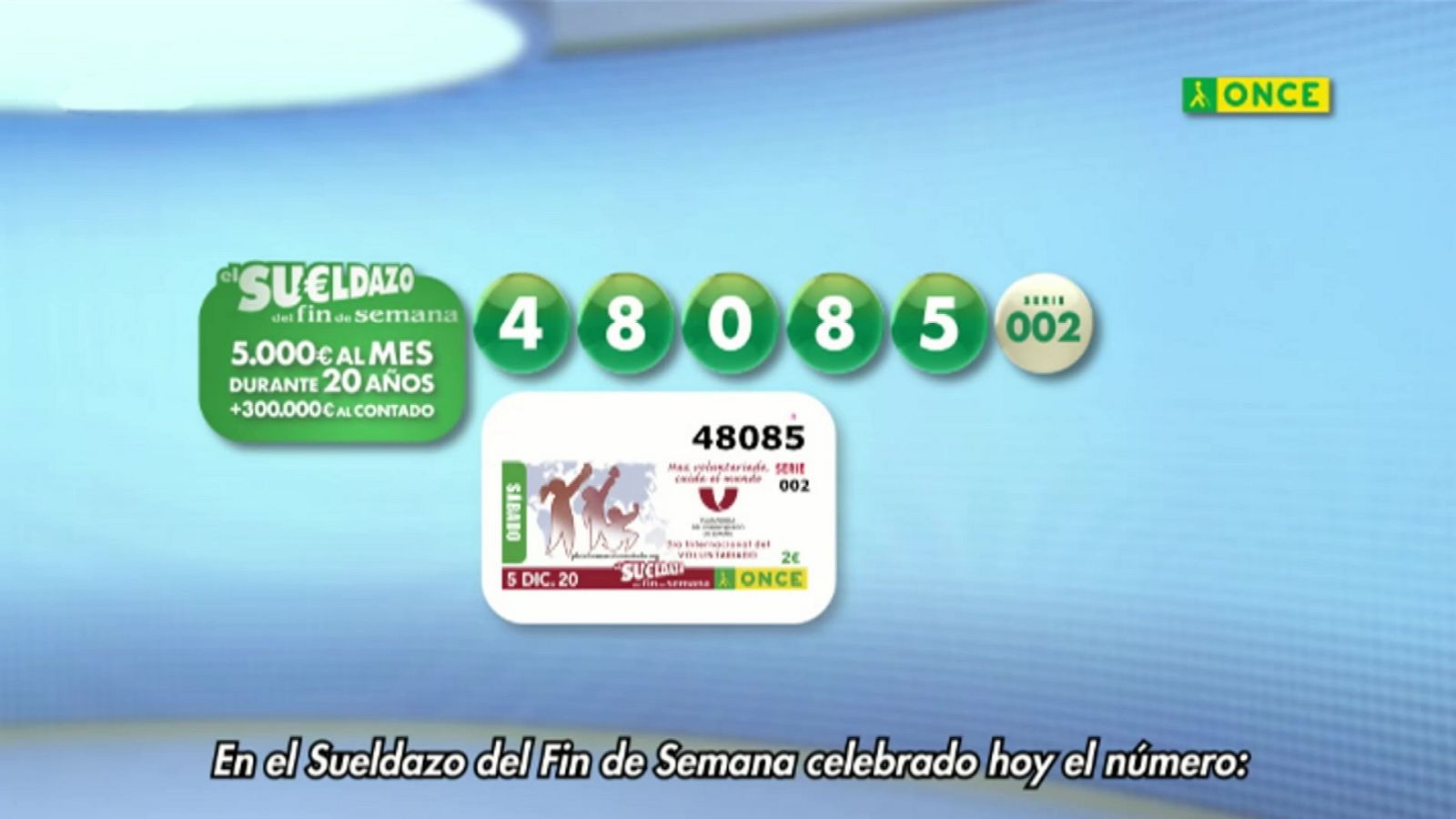 Sorteo ONCE - 05/12/20 - ver ahora