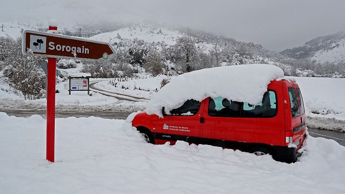 Telediario 1 - La borrasca Ernest activa avisos por viento, olas o nevadas en toda España