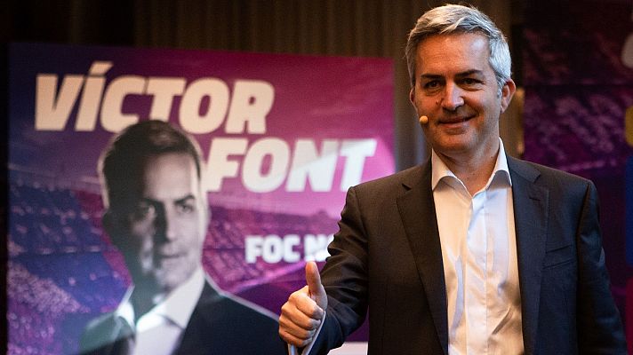 Telediario 1 - El candidato Font lanza el gancho de Xavi para persuadir a Messi de que siga en el Barça