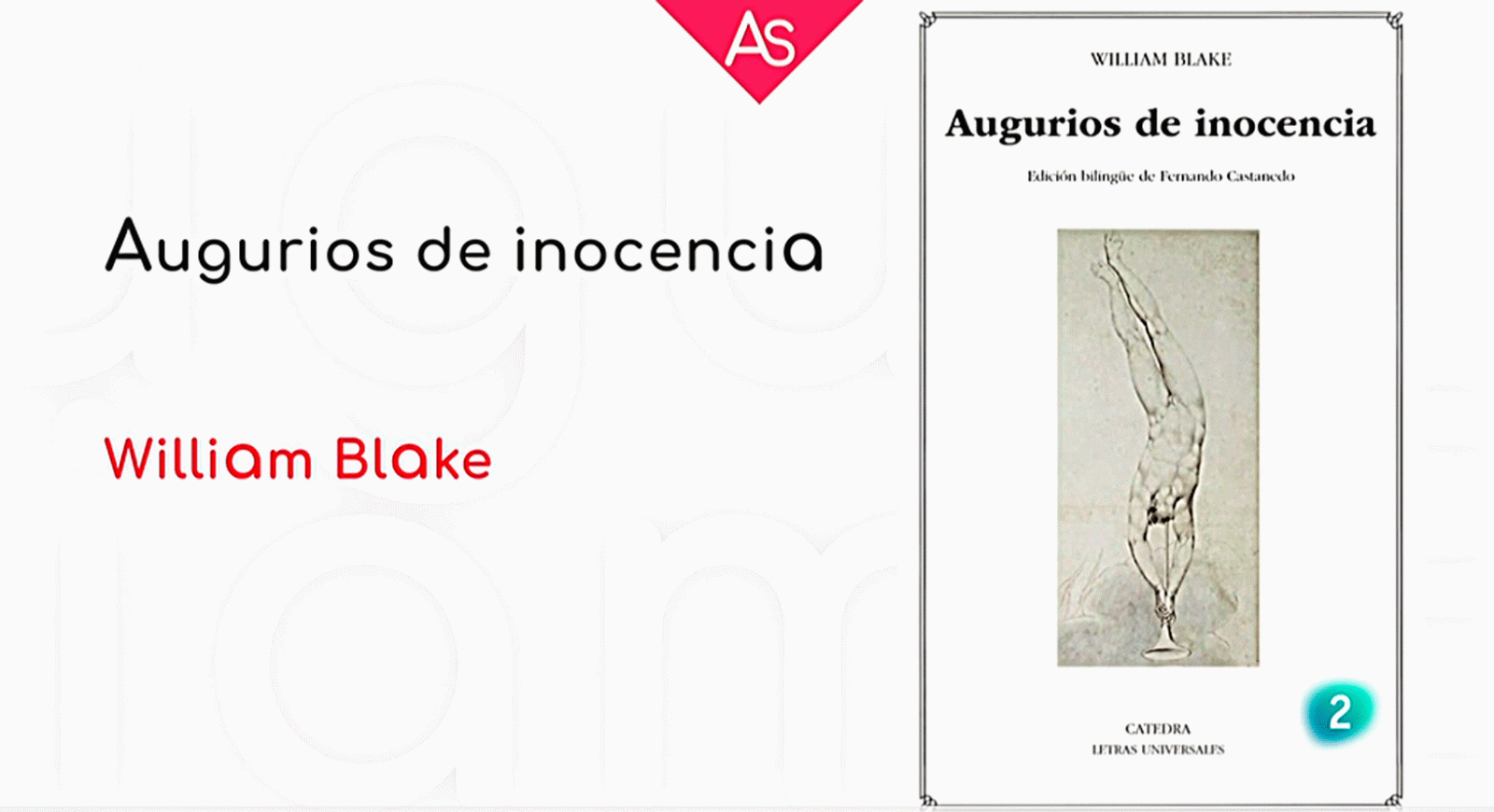 La aventura del saber Augurios de inocencia William Blake Fernando Castanedo  poesia #AventuraSaberLibros