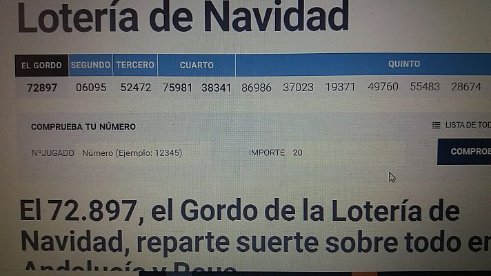 Telediario 1 - Premios, anécdotas y el comprobador de décimos en RTVE.es