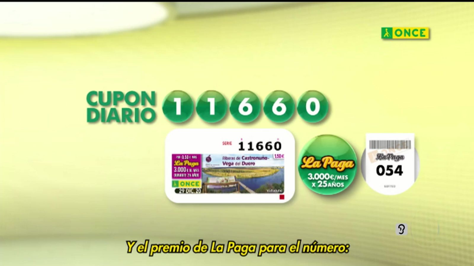 Sorteo ONCE - 29/12/20 - ver ahora