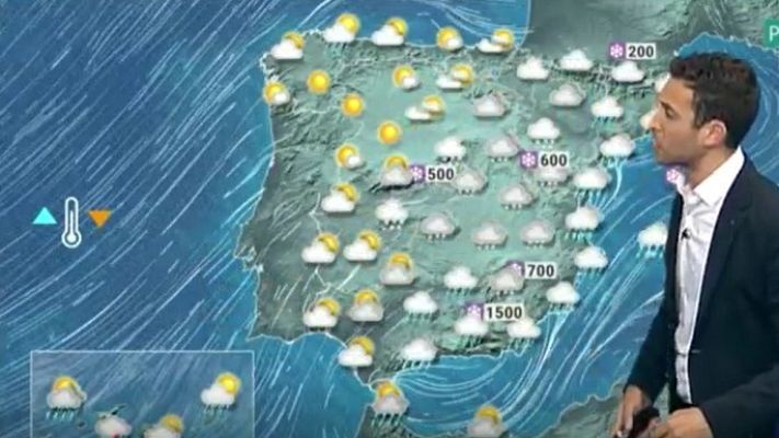 Telediario 1 - La AEMET prevé copiosas nevadas, viento y lluvia