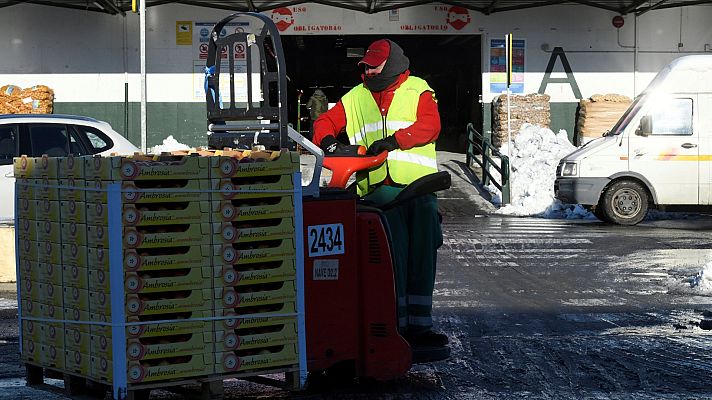 Telediario 1 - Mercamadid abre tras el temporal Filomena
