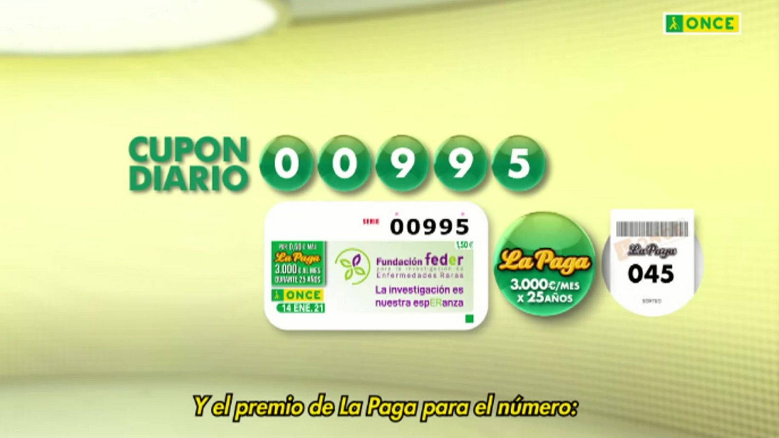 Sorteo ONCE - 14/01/21 - ver ahora