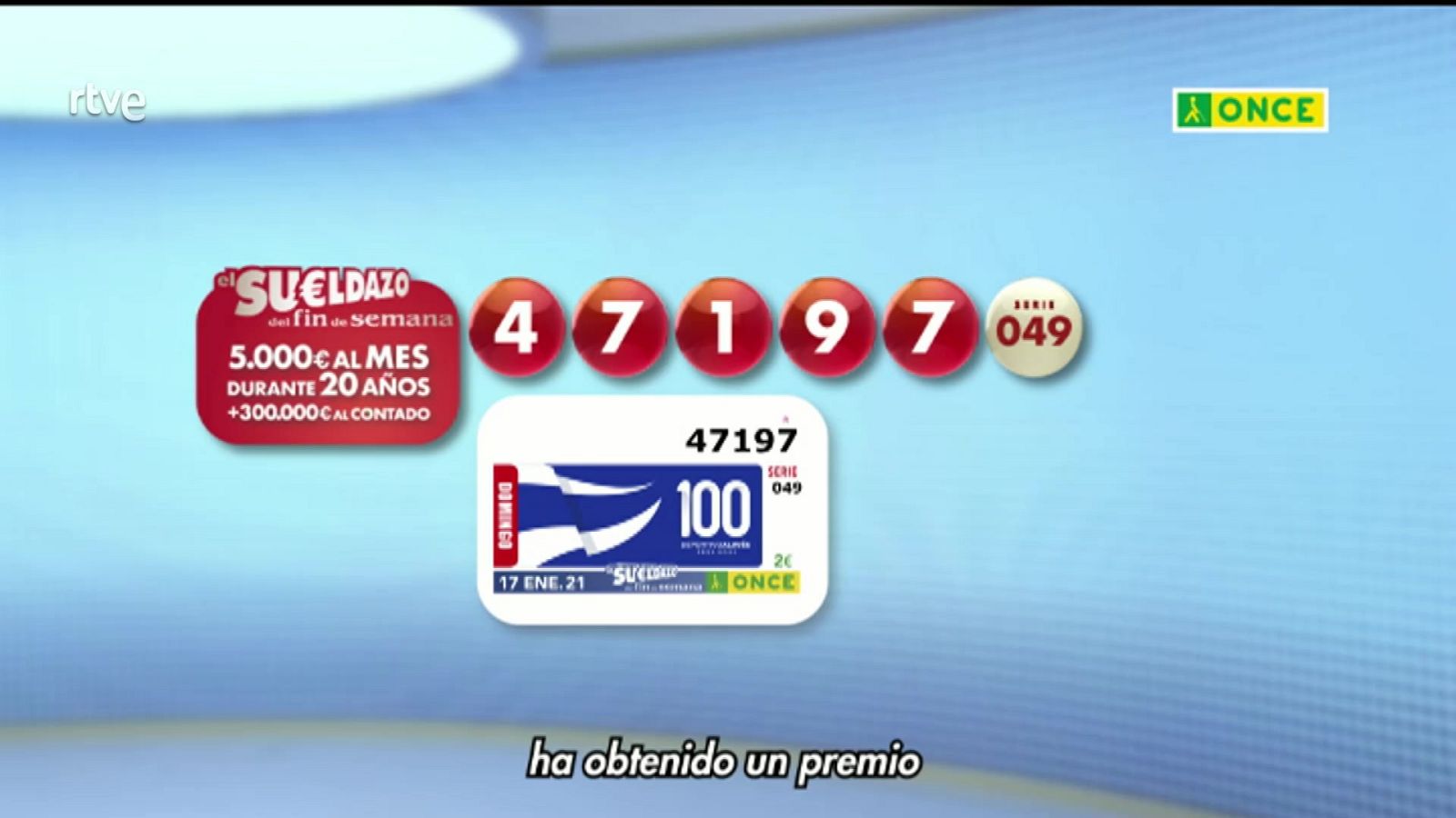 Sorteo ONCE - 17/01/21 - ver ahora