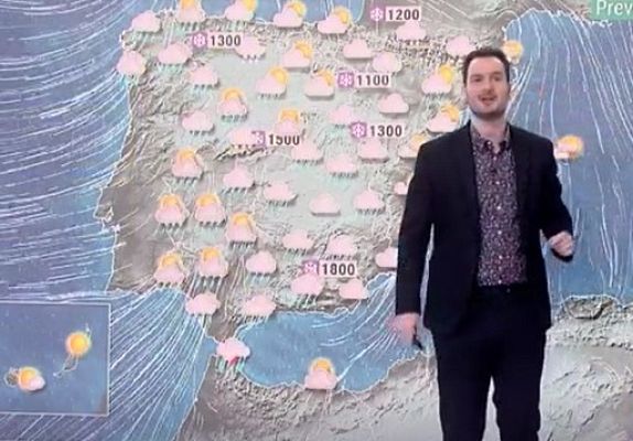 Telediario 1 - Lluvias persistentes en el oeste de Galicia, sistema Central y en el Estrecho