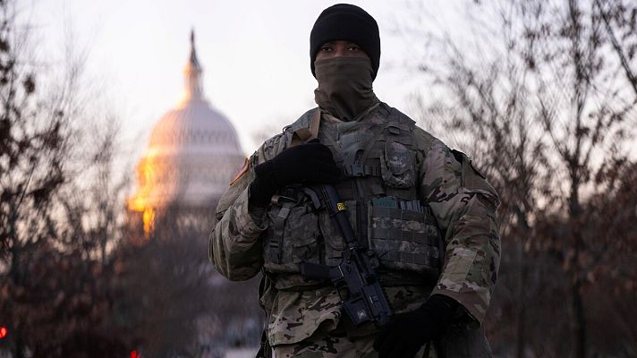 Telediario 1 - Acceso restringido a la toma de posesión de Biden