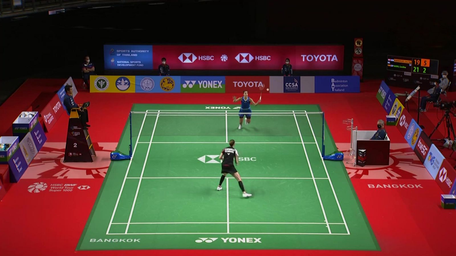 Bádminton - HSBC BWF World Tour Super 1000 "Toyota Thailand Open". 1/8 Final: L. Kjaersfeldt - C. Marín - ver ahora