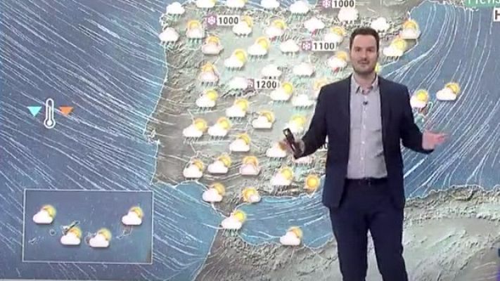 Telediario 1 - La AEMET prevé lluvia fuerte en Galicia, Cantábrico oriental, Navarra y Pirineo occidental