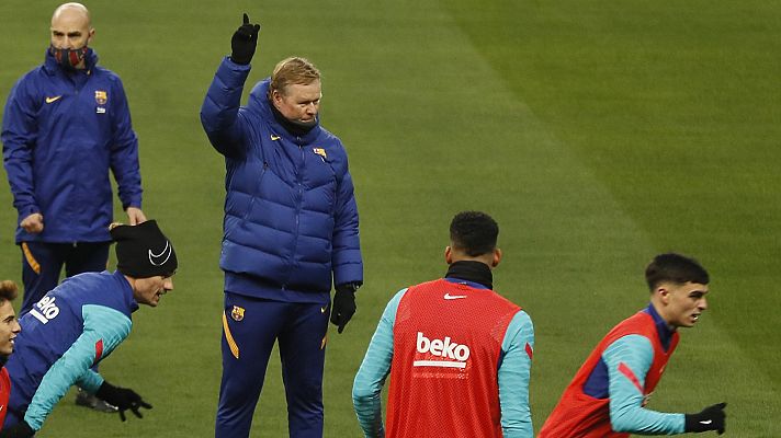 Telediario 1 - Koeman, molesto de que le pregunten por Luis Suárez "cada vez que marca"