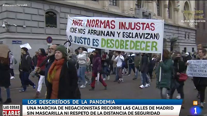 Una manifestación negacionista en Madrid concentra a 1.300 personas