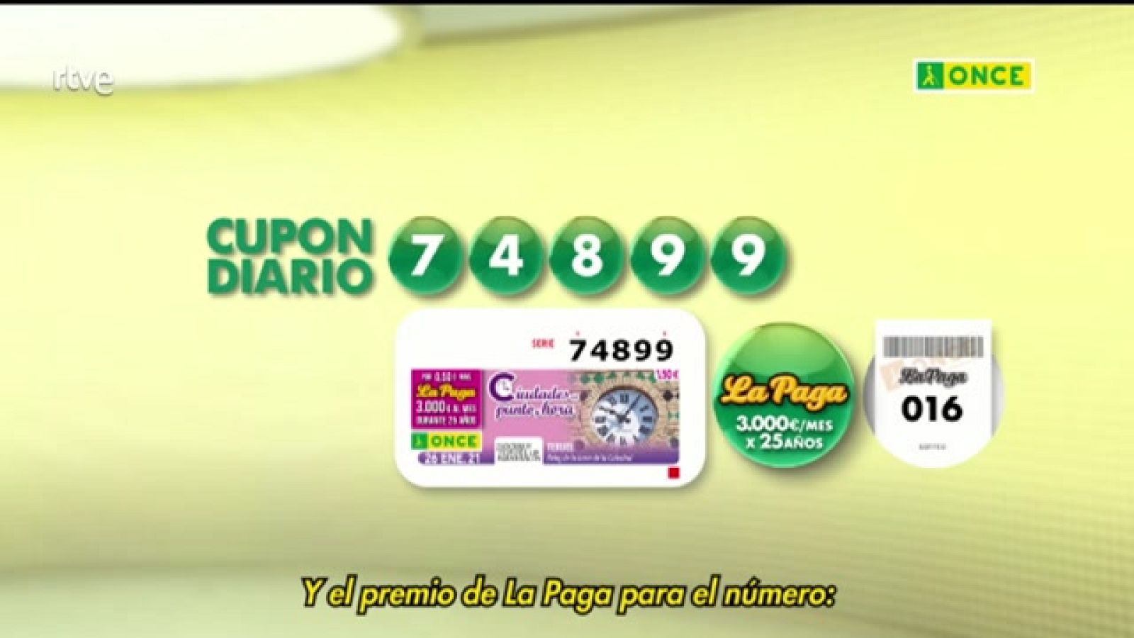 Sorteo ONCE - 26/01/21 - ver ahora