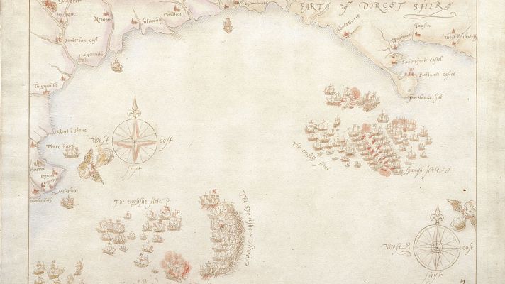 Telediario 1 - Aparecen en Reino Unido 10 mapas que cuentan el paso por el Canal de la Mancha de la Armada Invencible en 1588