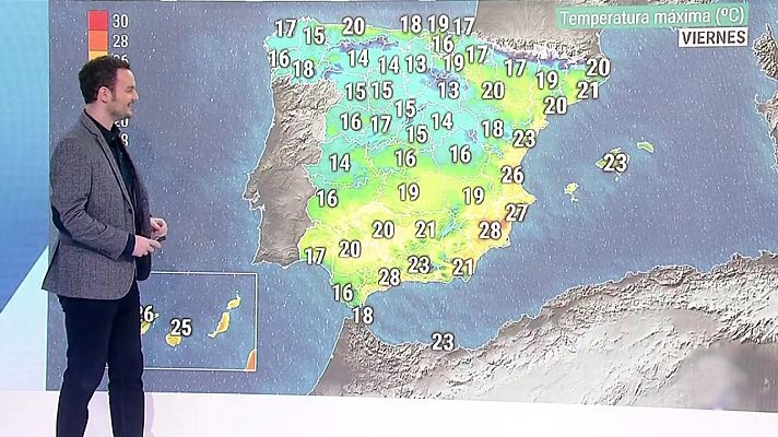 El tiempo - Precipitaciones fuertes en Galicia, nieblas extensas en las mesetas y temperaturas sin cambios