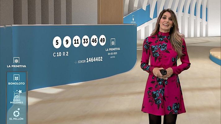 Loterías - Sorteo de la Lotería Nacional, Primitiva, Jóker y Bonoloto del 04/02/2021