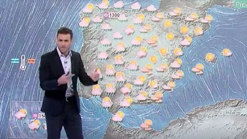 La Aemet prevé chubascos fuertes en la mitad norte y temperaturas máximas en aumento