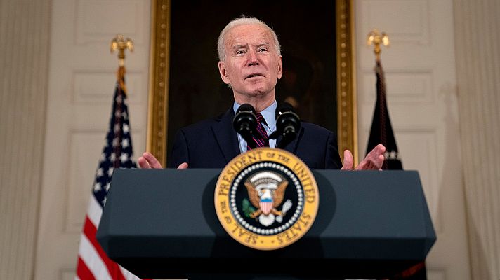Telediario 1 - EE.UU. cambia en política exterior el 'America First' de Trump por 'el América ha vuelto' de Biden