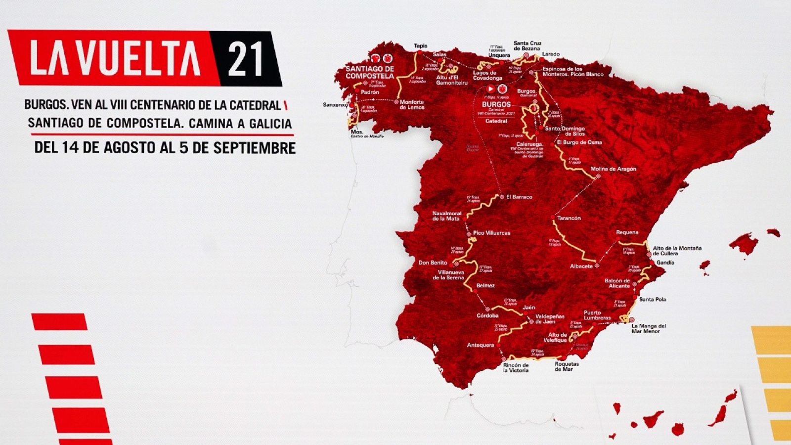 La Vuelta 2021, de Burgos a Santiago de Compostela