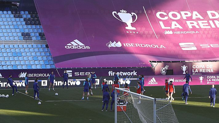 Telediario 1 - Todo listo en La Rosaleda para la final de la Copa de la Reina entre Logroño y Barça