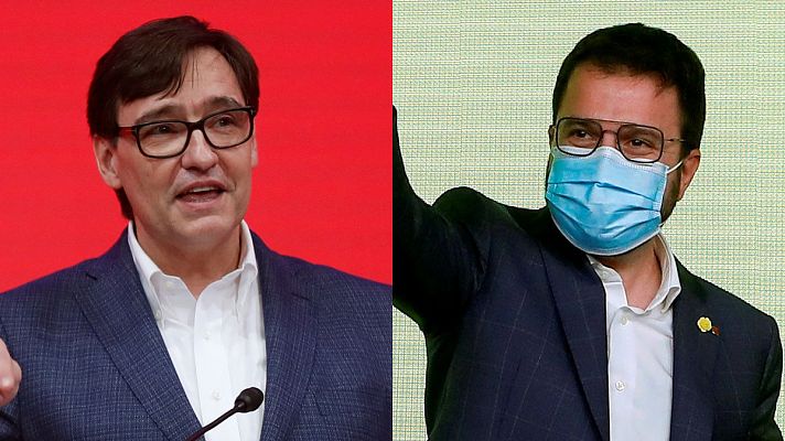 Telediario 1 - Illa y Aragonès inician los contactos y compiten para presidir la Generalitat