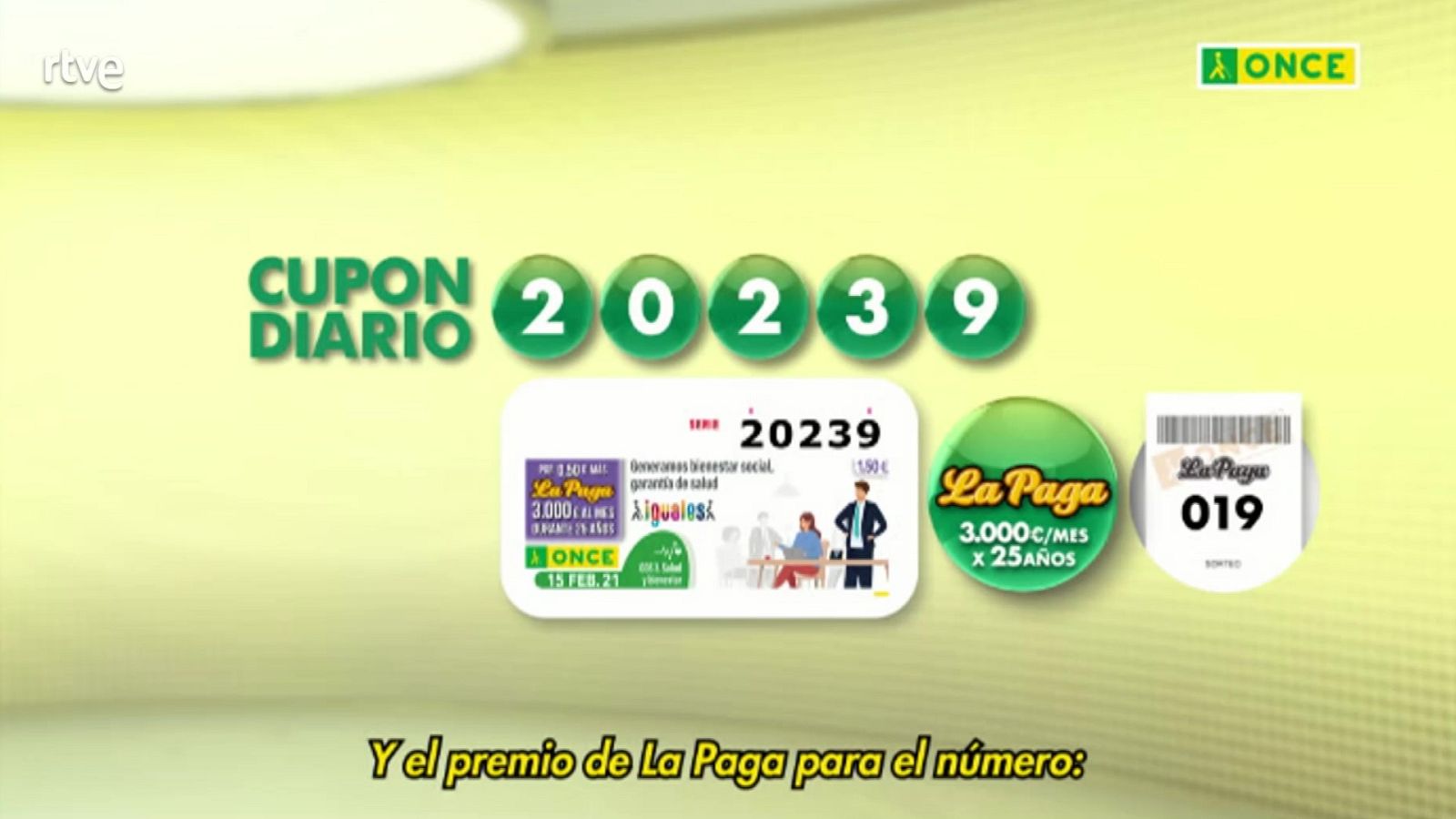 Sorteo ONCE - 15/02/21 - ver ahora