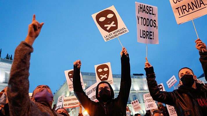 La tarde en 24h - Tensión en la manifestación en Madrid en apoyo al rapero Pablo Hasel