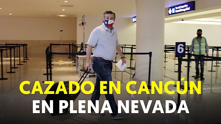 Modo Digital - Ted Cruz, senador republicano por el estado de Texas, cazado en Cancún en plena nevada