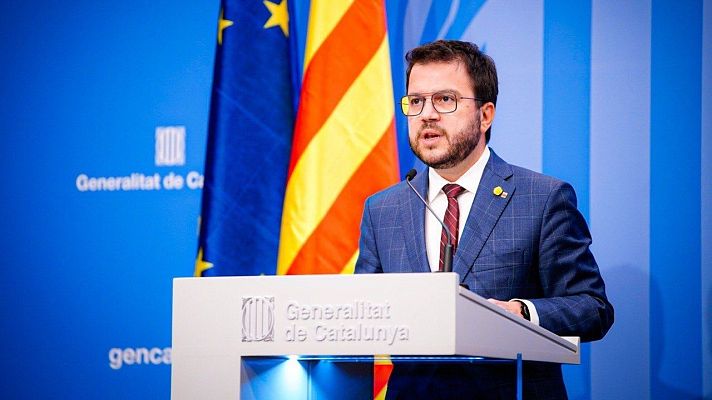 Telediario 1 - Aragonès muestra su apoyo a los Mossos al tiempo que llama a la calma y a la responsabilidad política