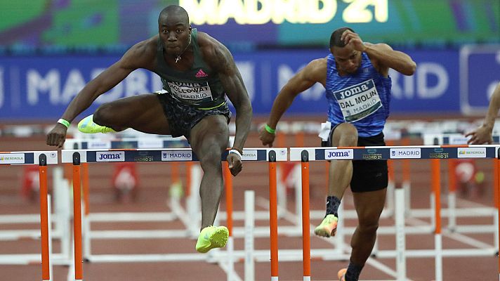 Telediario 1 - Holloway, 'el Rayo de Florida', bate el récord del mundo de los 60 vallas en Madrid