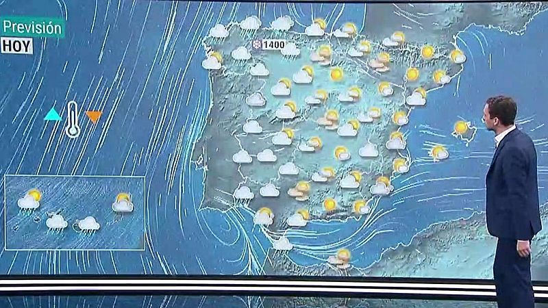 Un frente atlántico dejará cielos nubosos y precipitaciones en el noroeste peninsular y Canarias