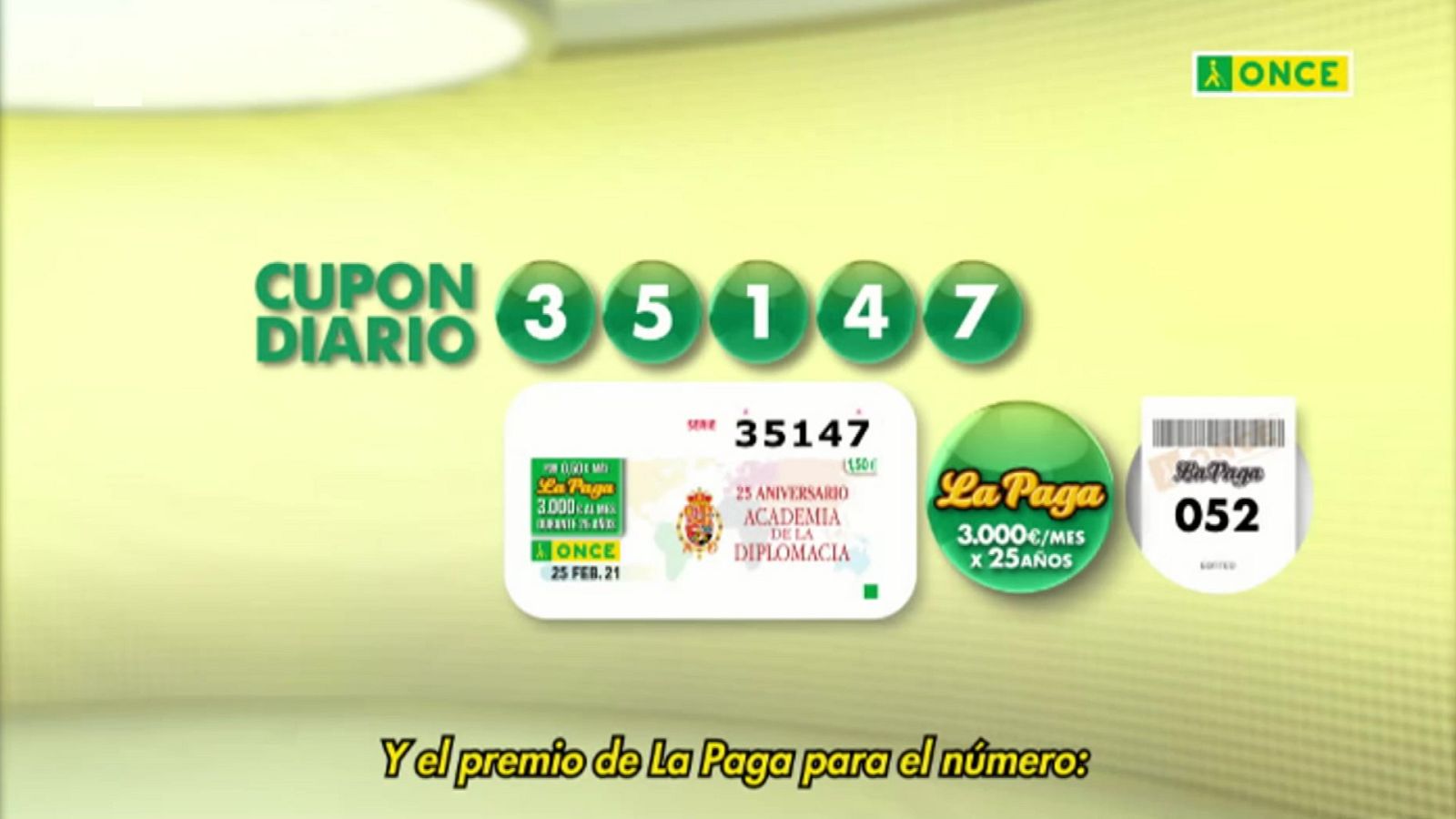 Sorteo ONCE - 25/02/21 - ver ahora