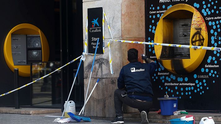 Telediario 1 - La escalada de violencia en Barcelona levanta las alarmas