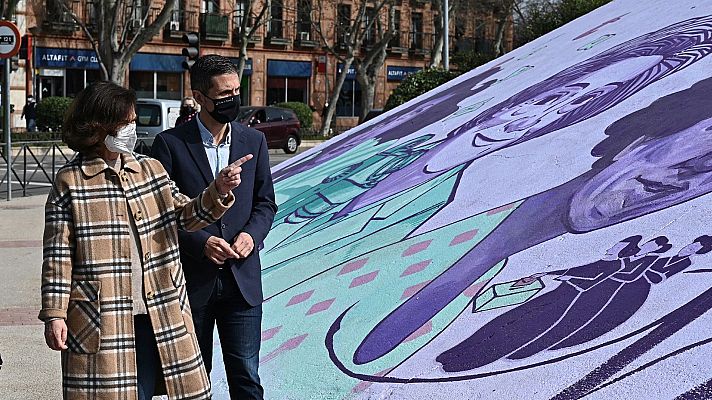 Telediario 1 - El Gobierno justifica la prohibición de las concentraciones del 8M en Madrid por la pandemia